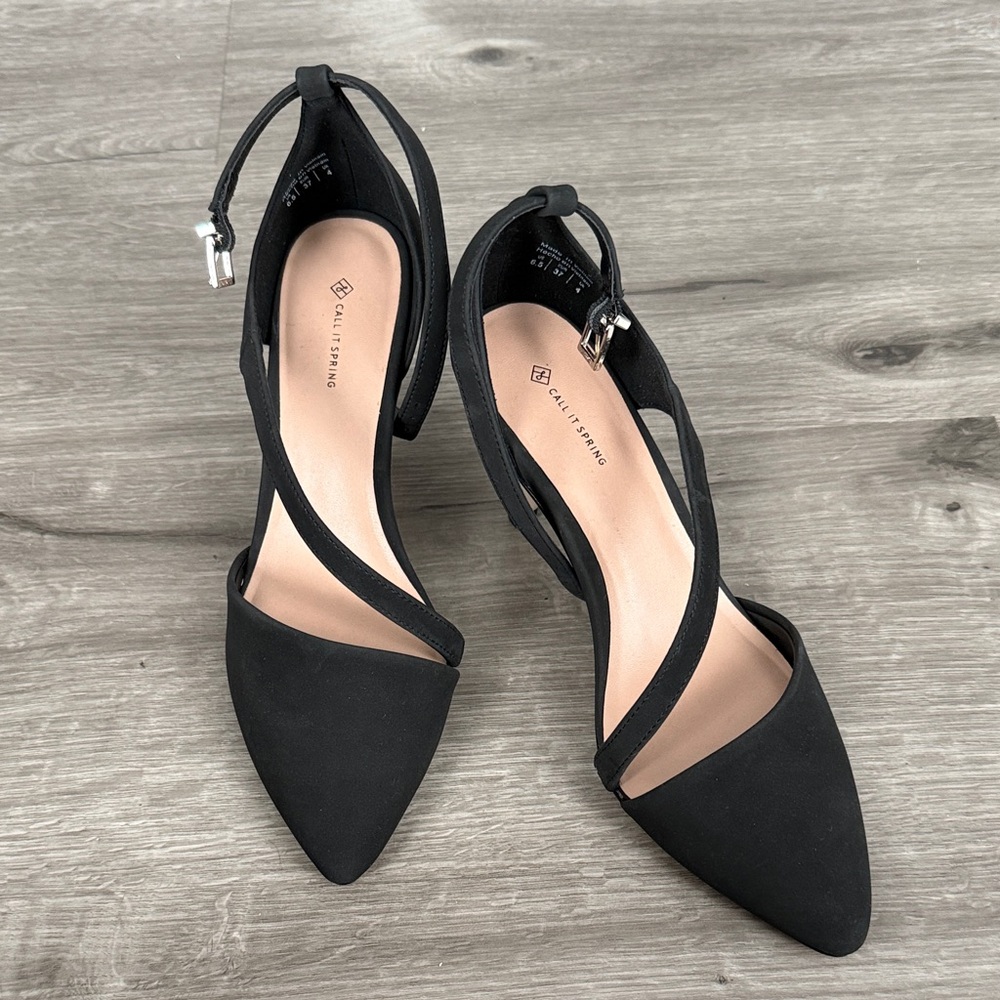 Call It Spring Black Strappy Heels